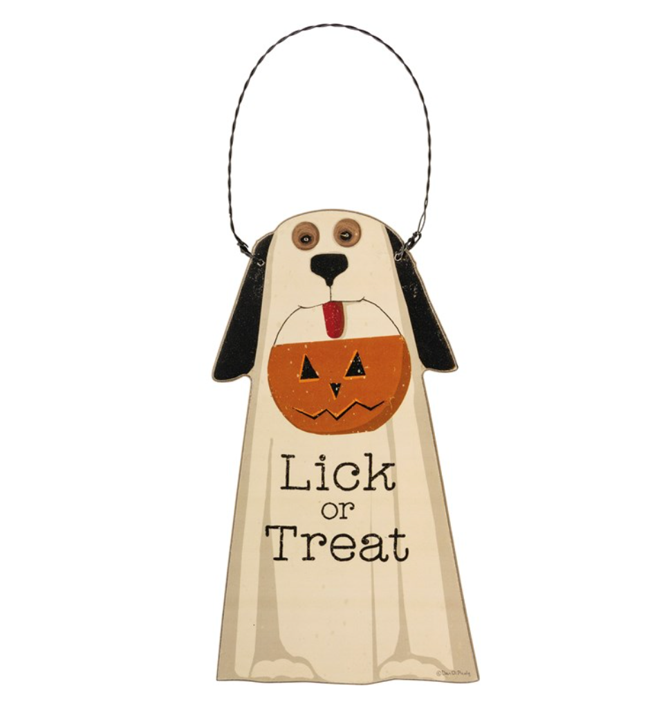 Lick or Treat Hanging Door Sign