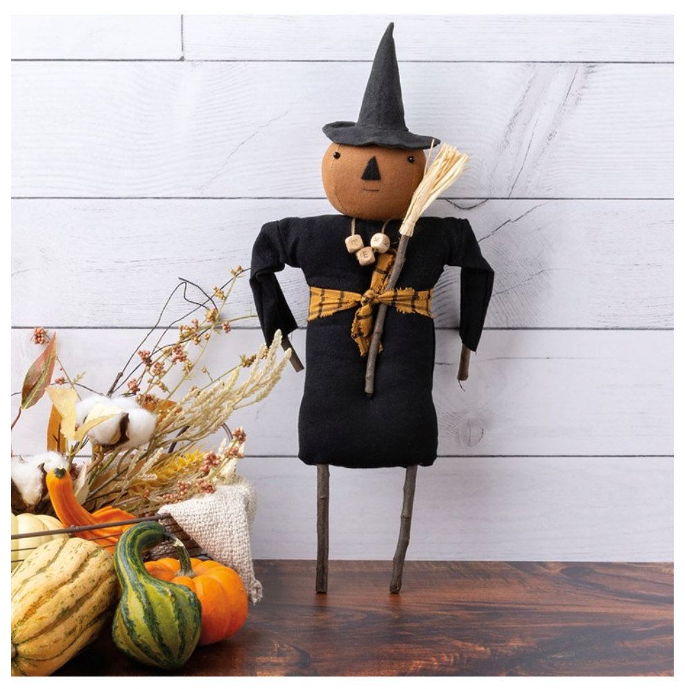 Pumpkin Witch Primitive Doll